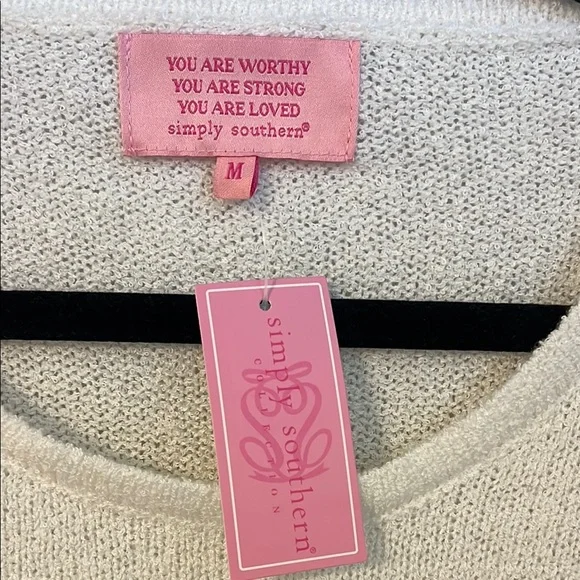 White and Green Crew Neck Sweater with Graphic Design - Picture 2 of 3